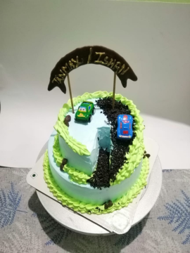 Car Theme 2 Tier Cake